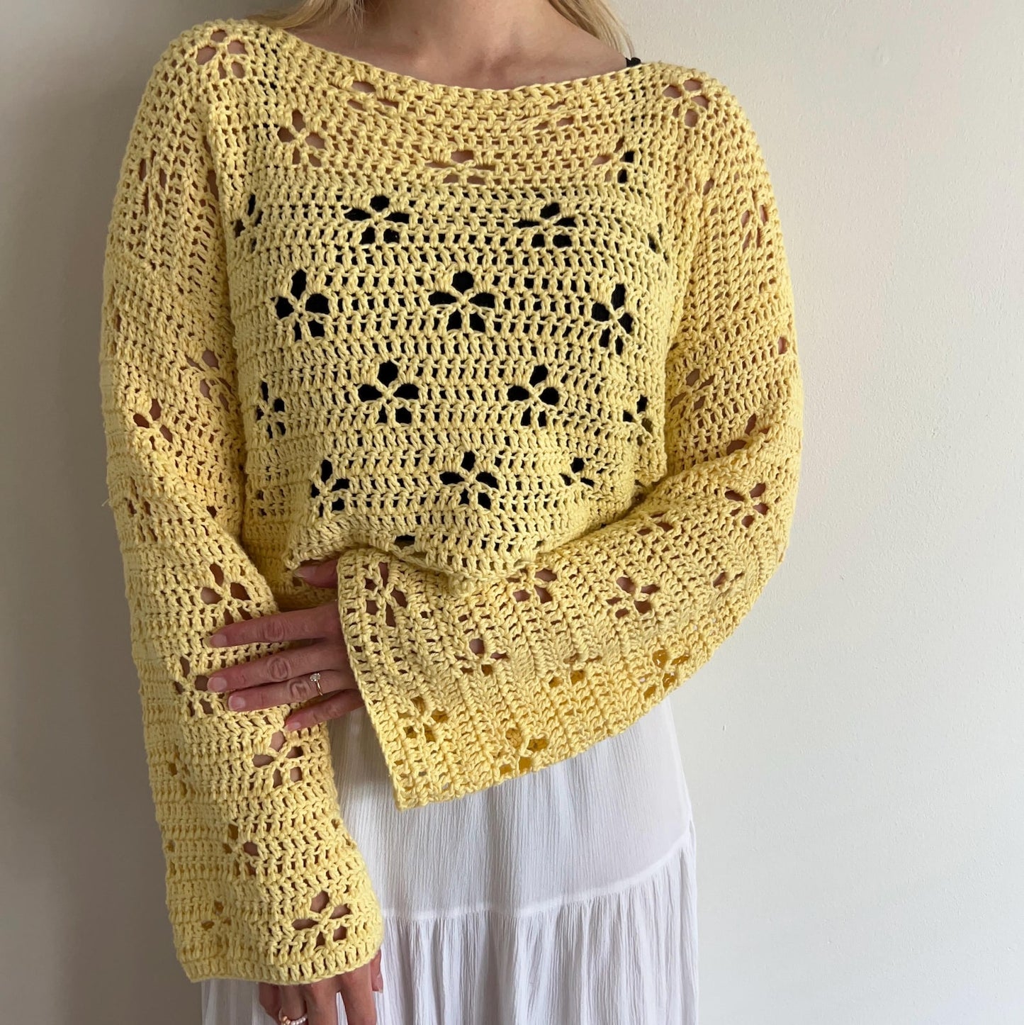 Cherry Blossom Sweater Crochet Pattern PDF