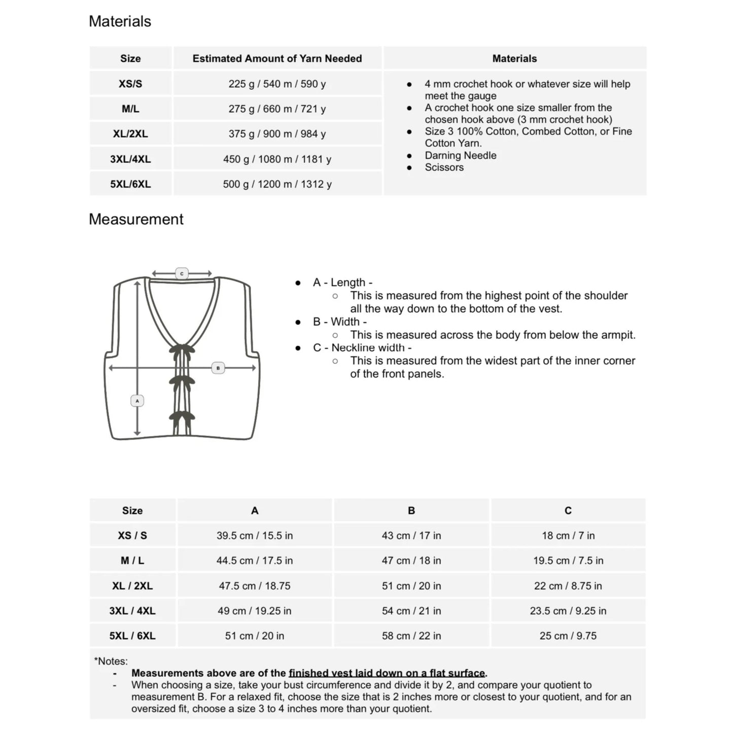 Acacia Vest Crochet Pattern PDF