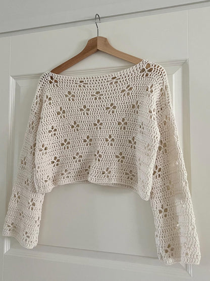 Cherry Blossom Sweater Crochet Pattern PDF