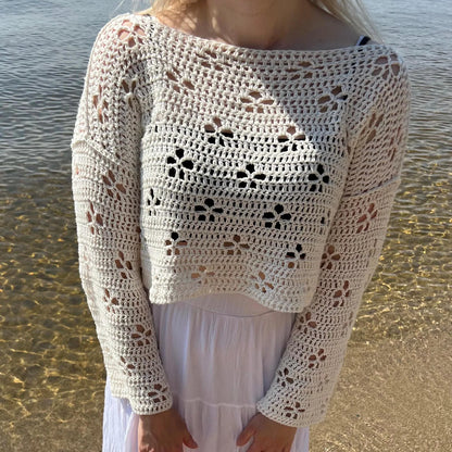 Cherry Blossom Sweater Crochet Pattern PDF